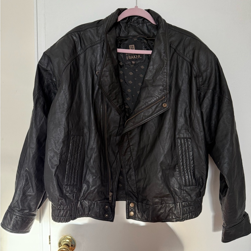 100% Genuine Black Leather Biker Jacket